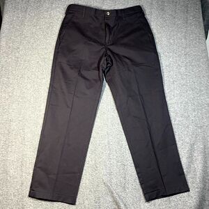 Red Kap Men's Pleated Front Cotton Pant, Black, 36x37u(33*) PC44BK2 Uniform Work